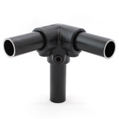 Buiskoppeling - Drieweg Kniestuk 90 Zwart  - 33,7mm