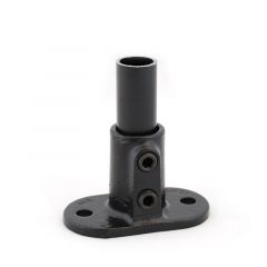 Buiskoppeling - Ovale Voetplaat - zwart 33,7mm