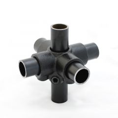 Buiskoppeling - 4-Weg Kruisstuk - zwart 48,3mm