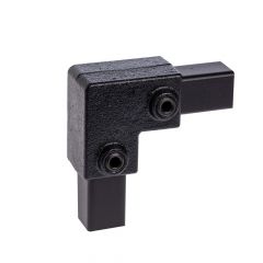 Kniestuk 90° - vierkant zwart (25mm)