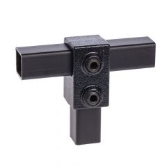 Kort T-Stuk - vierkant zwart (25mm)