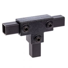 Lang T-Stuk - vierkant zwart (25mm)