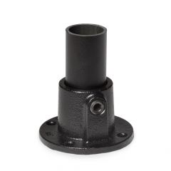 Ronde Voetplaat doorlopend - zwart (33.7)