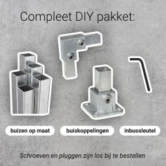 Kledingrek Trappes | Vierkant 25x25 mm | Vloer/Wand | DIY