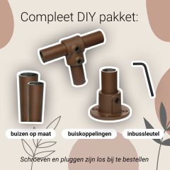Kledingrek Trappes | Vintage Brown 33.7 mm | Vloer/Wand | DIY