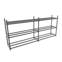 Tassenrek Double 3 laags | Vierkant Zwart 25x25 mm | DIY