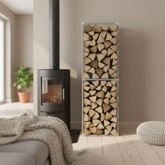 Haardhout opslag Falun Duo | Staal 25x25 mm | Vloer | DIY