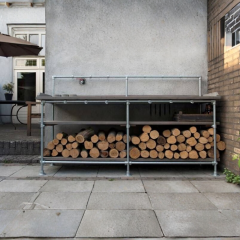 Houthaard rek Karlstad | Staal 33.7 mm | Vloer | DIY