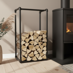 Haardhout rek Lund | Zwart 21.3 mm | Draagbaar | DIY