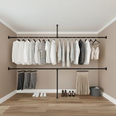 Kledingrek Nantes | Zwart 33.7 mm | Staand | DIY