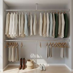 Kledingrek Rouen| Staal 33.7 mm | Vloer/Wand | DIY