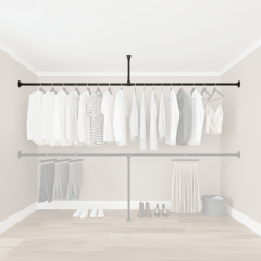 Kledingrek Rouen Plafond | Zwart 26.9 mm | Plafond/Wand | DIY