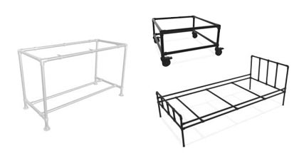 De grootste collectie steigerbuis kapstokken in zwart en staal DIY bouwpakketten - 500+