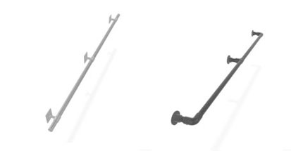 De grootste collectie steigerbuis trapleuningen in zwart en staal DIY bouwpakketten - Trapleuningen